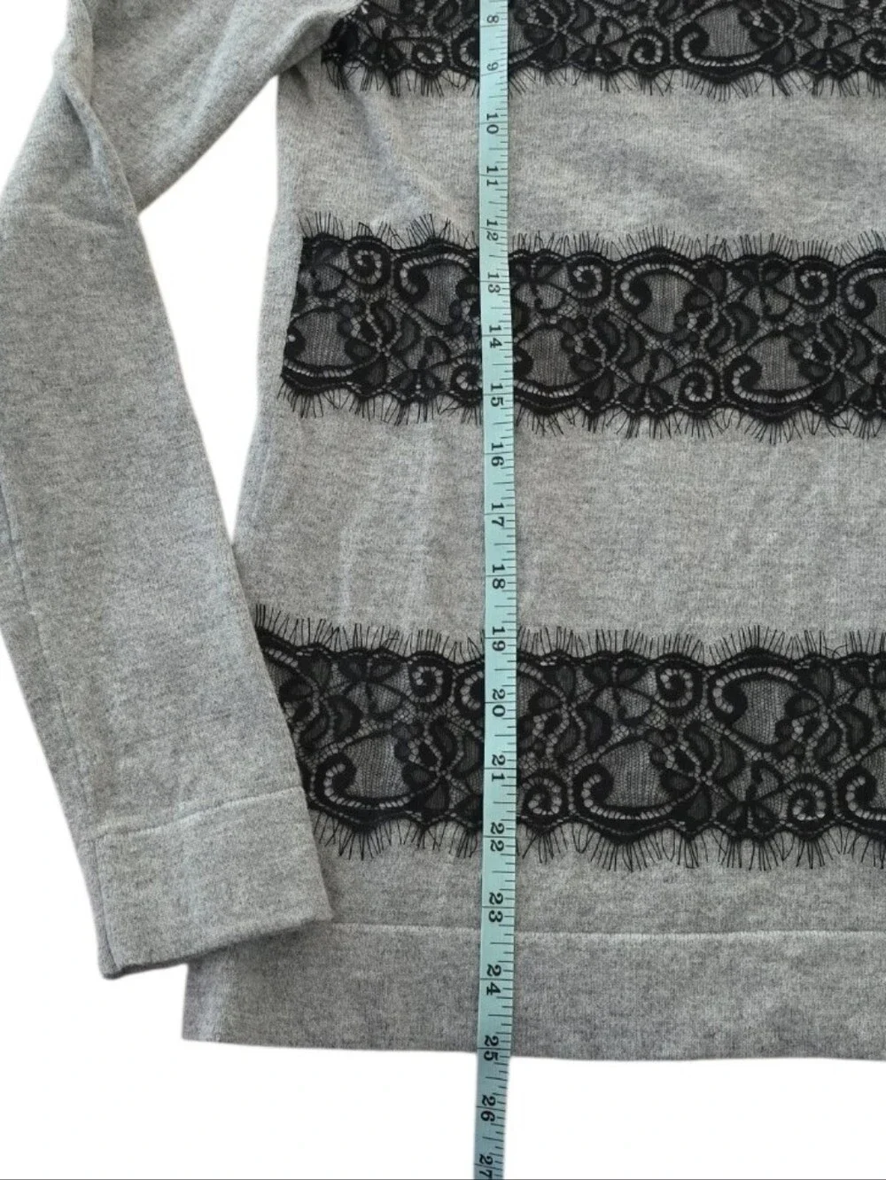 J. Crew Women's Merino Wool Blend Striped Lace Teddie Sweater. Size XS